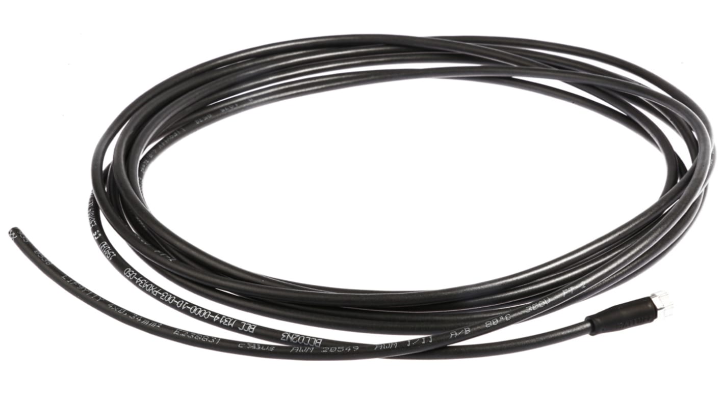 Cavo sensore attuatore M8 femmina BALLUFF, 5 m, 4 conduttori, protezione IP67, per collegamento sensori di prossimità.