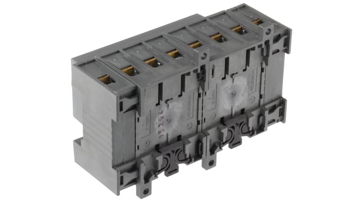 Interruttore sezionatore ABB OT63F4C, manuale, 4 poli, 63A, montaggio su guida DIN, dimensioni 140x92x85 mm, protezione IP20.