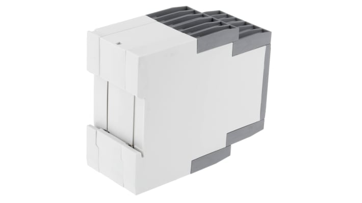 Relè di monitoraggio ABB CM-MPN, 3 fasi, tensione 350-580 V CA, montaggio su guida DIN, dimensioni 104,8 x 45 x 85,6 mm.