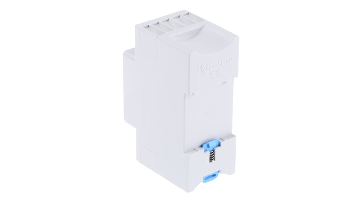 Finder 72.01.8.240.0002, relè di monitoraggio per liquidi conduttivi, montaggio su guida DIN, dimensioni 58 x 35 x 84 mm.