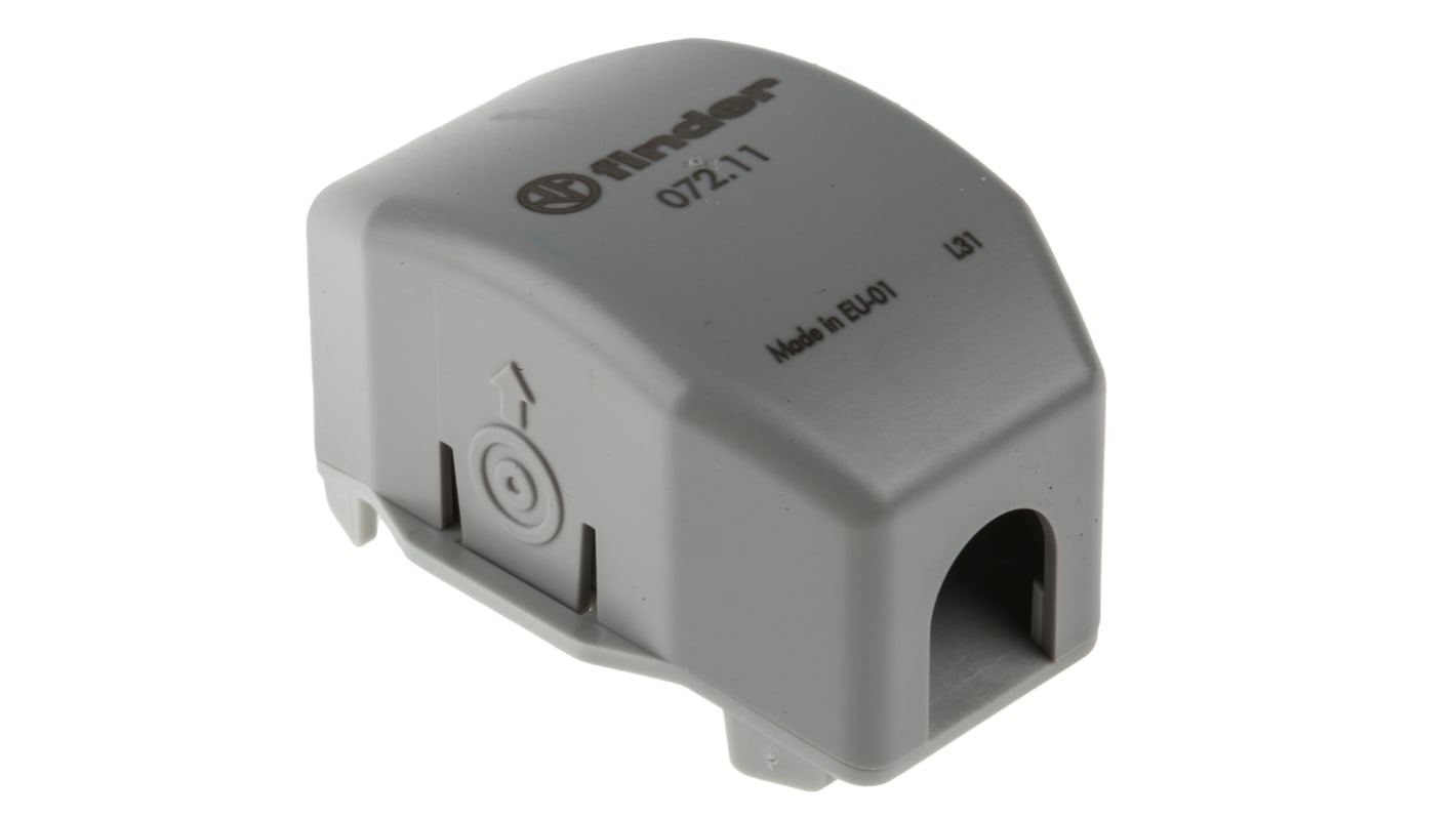 Finder 072.11, sensore d'acqua in superficie, montaggio su guida DIN, corpo in acciaio inox, uscita relè, regolazione sensibilità 5-150 kΩ.