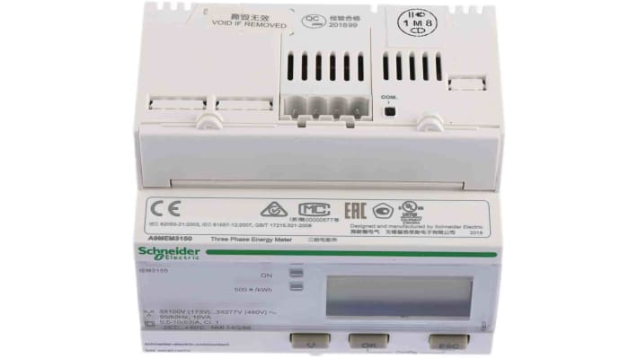 Contatore di energia Schneider Electric A9MEM3150, iEM3100, per misurazione in circuiti monofase e trifase, IP40.