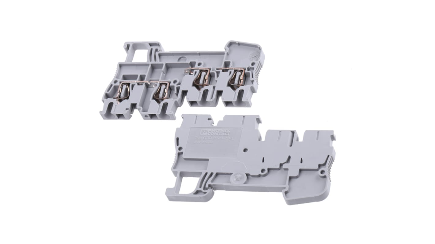 Morsettiera DIN STIO Clipline Phoenix Contact 3209015, Grigio, 18A, Triplo. Ideale per automazione e applicazioni elettriche. Connessioni affidabili e installazione rapida.