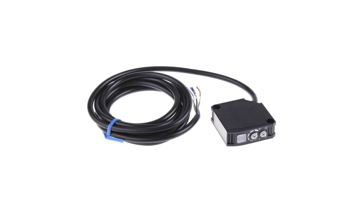Omron E3JK-RR12 2M, sensore fotoelettrico rettangolare a retroriflessione, rilevamento 10 mm a 10 m, alimentazione 24-240 V c.a.