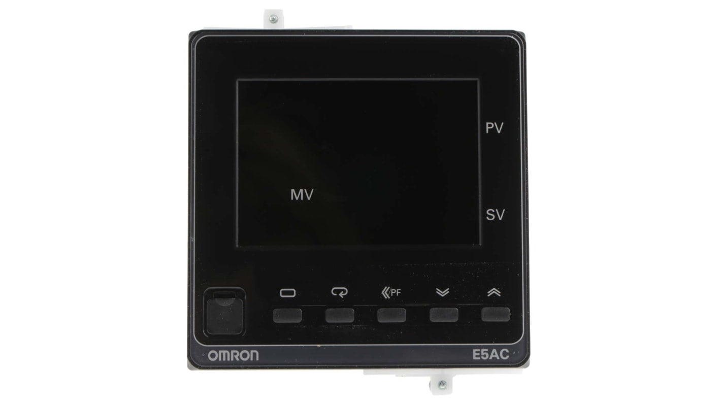 Omron E5AC-CX4A5M-000, termoregolatore PID digitale 96x96 mm, alimentazione 100-240 V, montaggio a pannello, IP66.