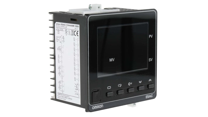 Omron E5AC-CX4A5M-000, termoregolatore PID digitale 96x96 mm, alimentazione 100-240 V, montaggio a pannello, IP66.