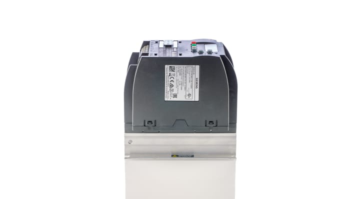 Inverter trifase Siemens 6SL3210-5BE13-7CV0, 0,37 kW, 400V c.a., per pompe e nastri. Frequenza 0-550Hz, progettato per ambienti industriali.