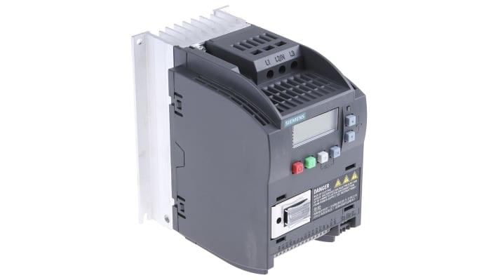 Inverter Siemens 0,75 kW, 400 V c.a., 3 fasi, 0 550Hz - Serie SINAMICS V20 - 6SL3210-5BE17-5UV0. Ideale per motori industriali, montaggio versatile.