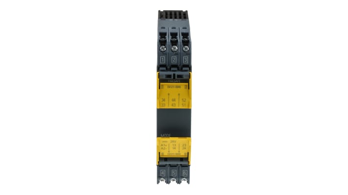 Modulo d'uscita Siemens 3SK1211-1BB40 SIRIUS, 6 uscite, alimentazione 24 V c.c., dimensioni 100 x 22,5 x 121,7 mm.