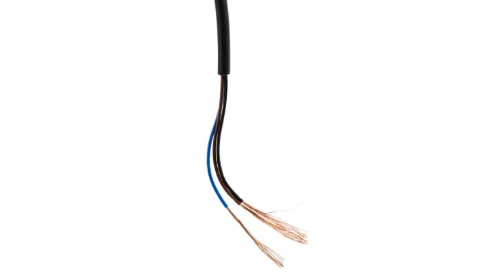 Sensore di prossimità cilindrico PNP Omron E2E-C04S12-WC-B1 2M, rilevamento 1,2 mm, alimentazione 10-30 V c.c., grado di protezione IP67.
