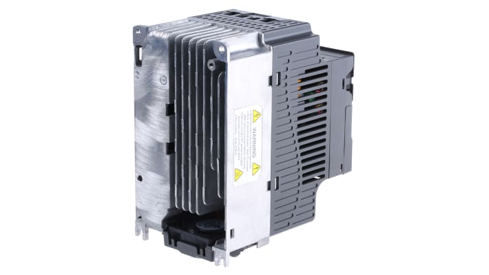 Inverter trifase Delta Electronics VFD022E43A, 2,2 kW, 460 V, 7,1 A, design modulare, dimensioni 174x100x152 mm.