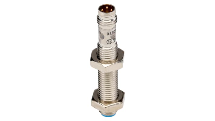 Sensore di prossimità cilindrico PNP M8 Sick IME08-02BPSZT0S, raggio di rilevamento 2 mm, grado di protezione IP67.