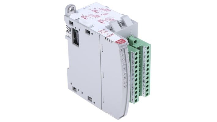 Modulo I/O Allen Bradley 2085-IF8 per PLC Micro850, espansione fino a 8 ingressi, montaggio su guida DIN, dimensioni 90 x 87 x 28 mm.