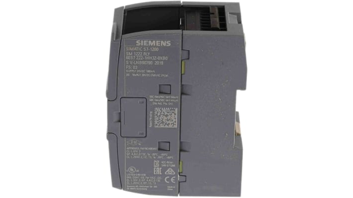 Modulo I/O PLC Siemens 6ES7222-1HH32-0XB0 per SIMATIC S7-1200, corrente 2A, dimensioni compatte. Ideale per applicazioni automatizzate.