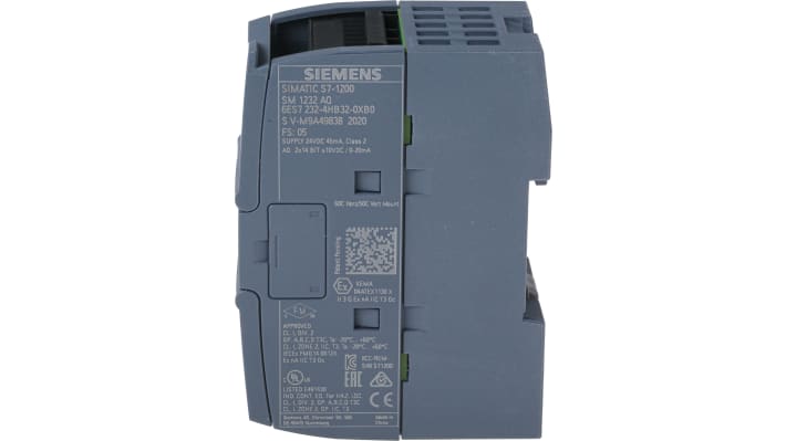 Modulo I/O PLC Siemens 6ES7232-4HB32-0XB0 con uscite da 0 a 20 mA e isolamento ottico - Serie SIMATIC S7-1200. Ideale per controllo preciso e affidabile in automazione industriale.