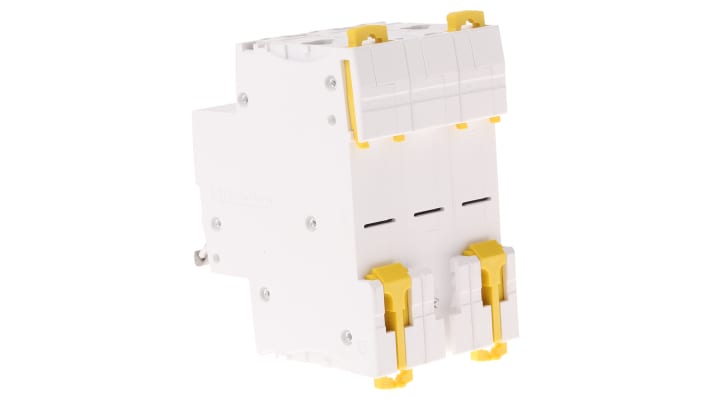 Interruttore di isolamento Schneider Electric A9S65392, 3 poli, 125 A, 240 V, IP20, con maniglia rotante e VisiSafe. Dimensioni 54x82x70 mm.