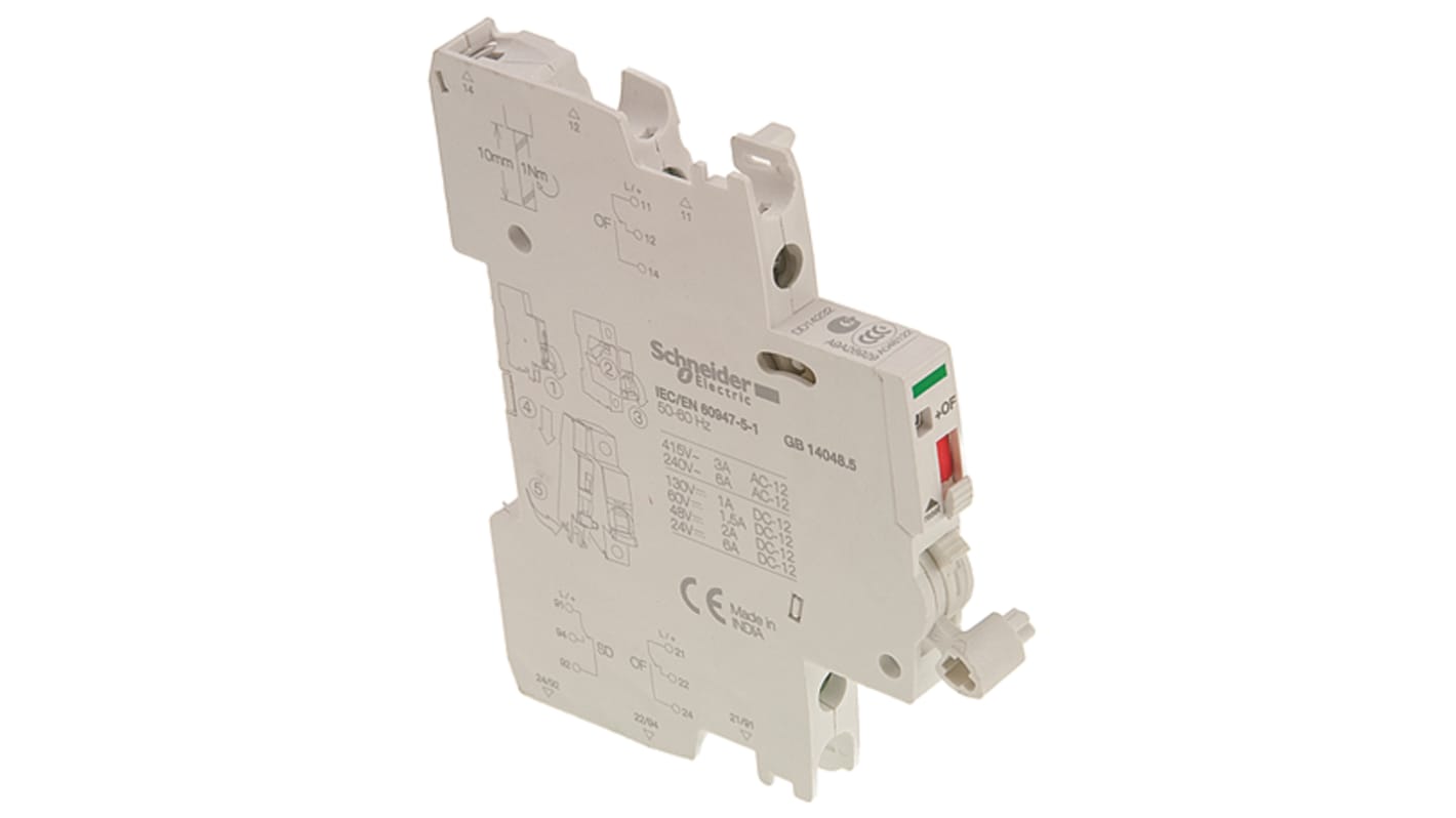 Contatto ausiliario Schneider Electric A9A26929, 4 contatti, montaggio su guida DIN, per sistemi di controllo in fabbrica.