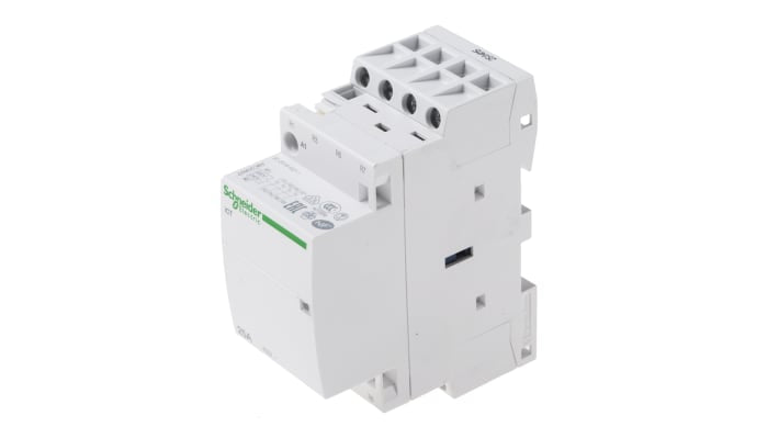 Contattore Schneider Electric A9C20837, 4 poli 400V CA Serie Acti 9 - Ideale per illuminazione e climatizzazione, bobina 230 V ca, contatti ausiliari integrati.