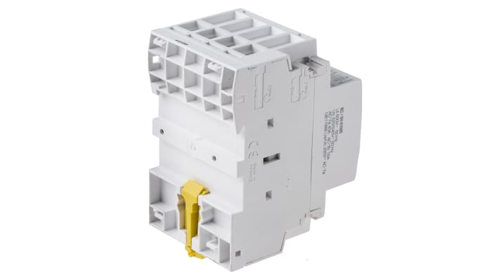 Contattore Schneider Electric A9C21843, 3 poli, 40 A, bobina 230 V, montaggio su guida DIN, dimensioni 54x85x73 mm.