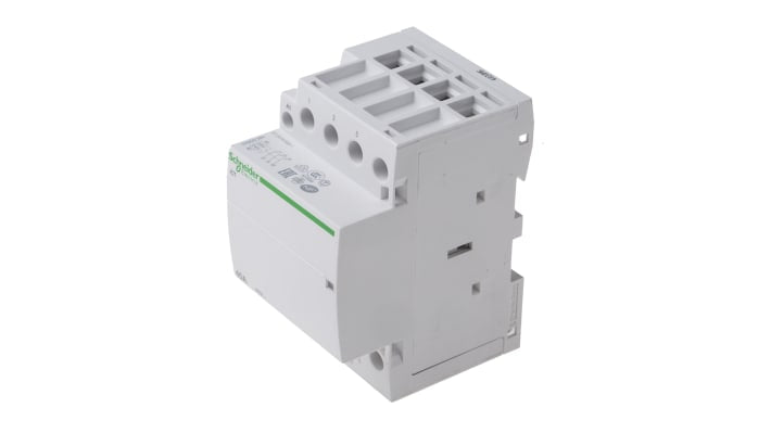 Contattore Schneider Electric A9C20843, 3 poli, 40 A, montaggio su guida DIN, dimensioni 54x85x68 mm, bobina 230 V.