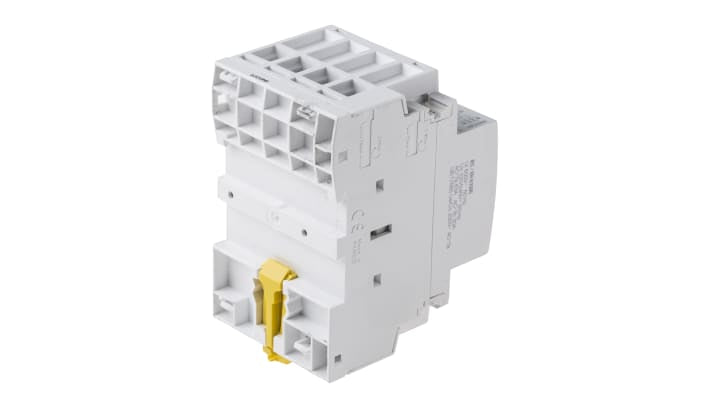 Contattore Schneider Electric A9C20863, 3 poli, 63 A, montaggio su guida DIN, dimensioni 85x54x68 mm, bobina 230 V.