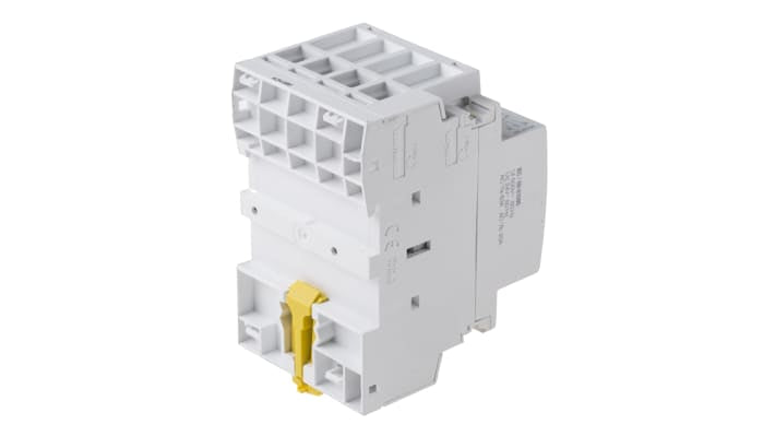 Contattore Schneider Electric iCT 4 poli 4NO 63A 24V CA - Ideale per carichi monofase/trifase, con contatti ausiliari e montaggio versatile.