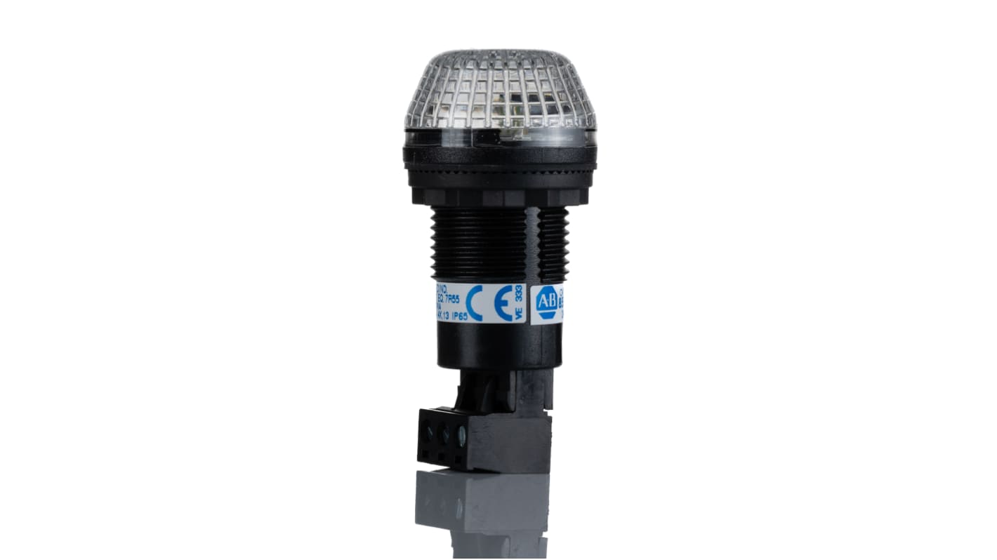 Allen Bradley 855PD-B24SEF3422, segnalatore stroboscopico LED verde e rosso, montaggio a pannello, IP65, 24 V, diametro 30 mm.