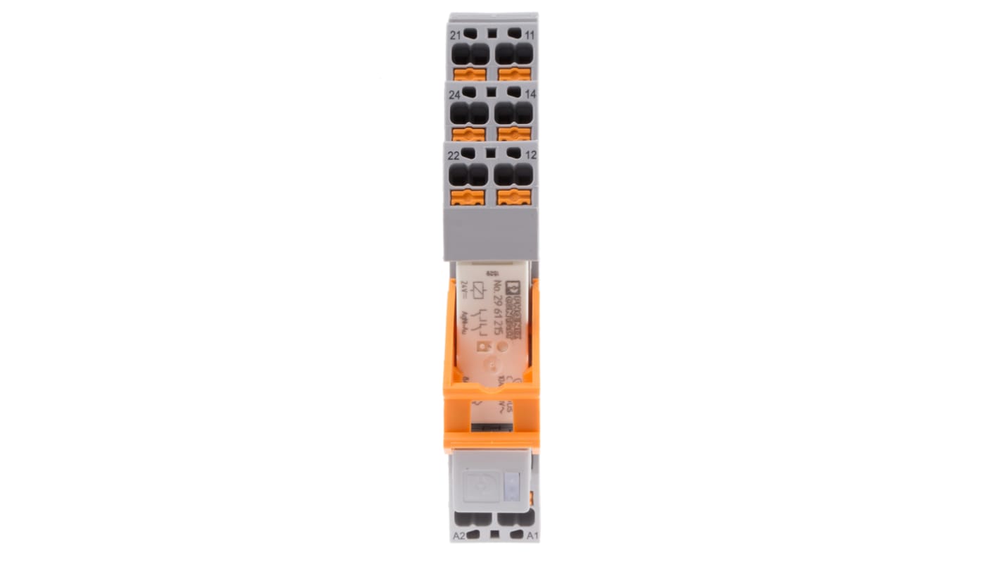 Relè d'interfaccia Phoenix Contact RIF-1-RPT-LDP-24DC/2X21AU, bobina 24V cc, DPDT, Guida DIN - Codice costruttore 2903330.