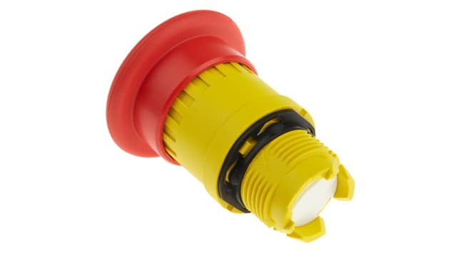 Pulsante di arresto di emergenza Schneider Electric XB5AS9442 Harmony XB5, montaggio a pannello Ø 22mm resistente a vibrazioni e agenti chimici. Ideale per applicazioni industriali.