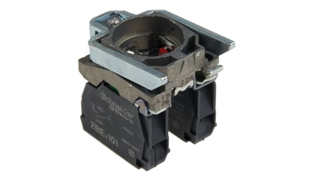 Pulsante di arresto di emergenza Schneider Electric XB4, testa a fungo rossa, montaggio a pannello, diametro 22 mm, grado di protezione IP66.