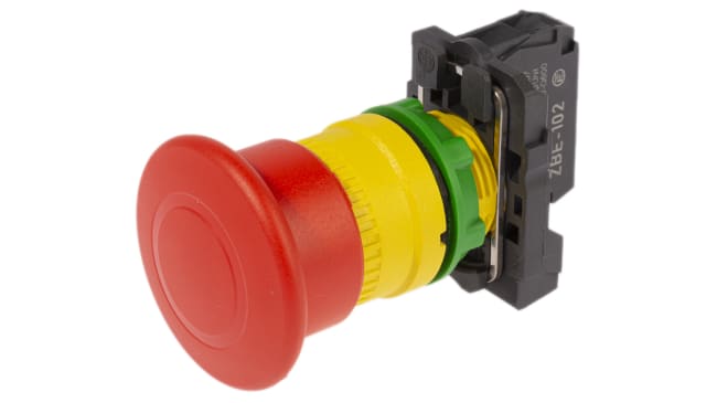 Pulsante di arresto di emergenza Schneider Electric XB5AT842 - Montaggio a pannello, Ø 22mm, Serie Harmony XB5. Resistente a vibrazioni, IP69K. Acquista per sicurezza e affidabilità.