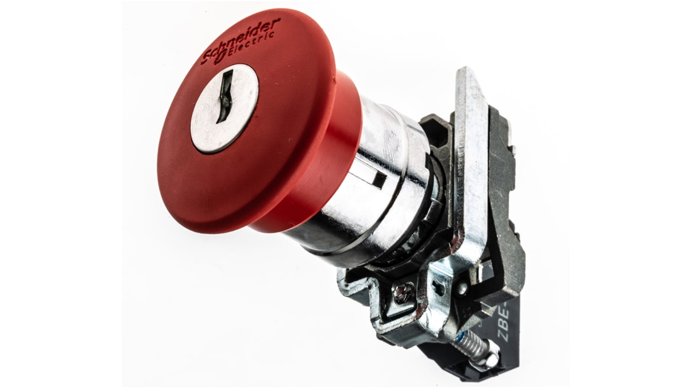 Pulsante di arresto di emergenza Schneider Electric Harmony XB4, rosso, montaggio a pannello, diametro 22 mm, IP66/IP67/IP69K.