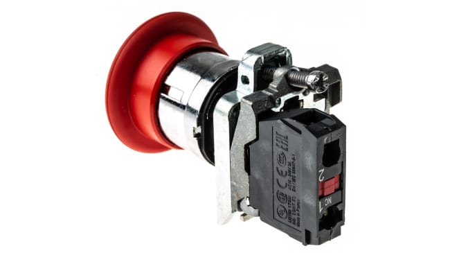 Pulsante di arresto di emergenza Schneider Electric Harmony XB4, rosso, montaggio a pannello, diametro 22 mm, IP66/IP67/IP69K.