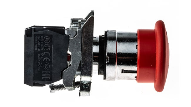 Pulsante di arresto di emergenza Schneider Electric Harmony XB4, rosso, montaggio a pannello, diametro 22 mm, IP66/IP67/IP69K.