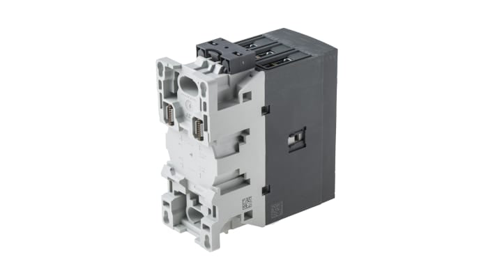 Contattore ABB 1SBL347001R1300 AF40-30-00-13, 3 poli, 70 A, montaggio su guida DIN, dimensioni 125,5 x 55 x 111 mm.