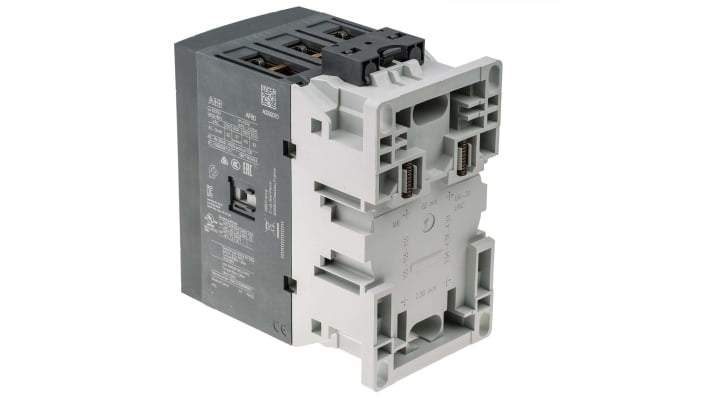 Contattore ABB 1SBL397001R1300 AF80-30-00-13, 3 poli, 125 A, montaggio su guida DIN, dimensioni 125.5 x 70 x 116 mm.