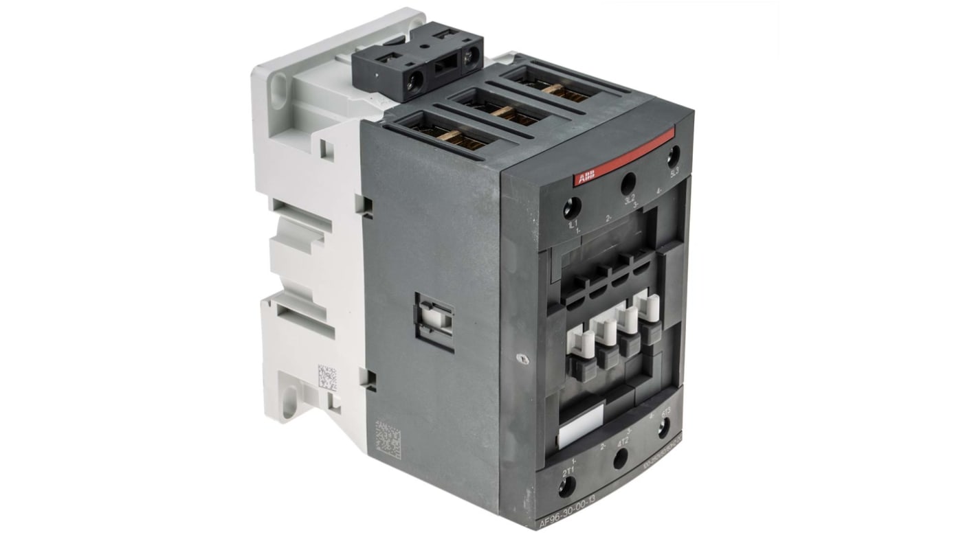 Contattore ABB 1SBL407001R1300 AF, 3 poli, 130 A, montaggio su guida DIN, dimensioni 125.5 x 70 x 116 mm.