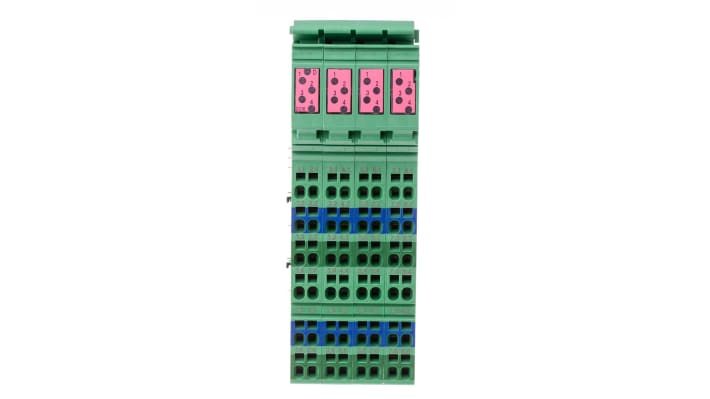 Morsettiera Phoenix Contact IB IL 24 DO 16-PAC: 16 uscite digitali, protezione cortocircuiti, montaggio DIN, efficiente e sicura.