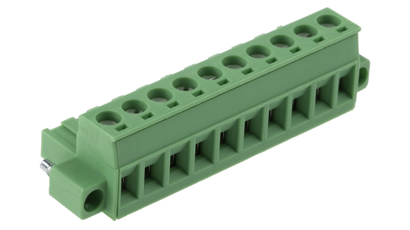Morsettiera femmina Phoenix Contact 1778069 per circuiti stampati, passo 5.08mm, connessione a vite, capacità 12A/250V, lunga durata.