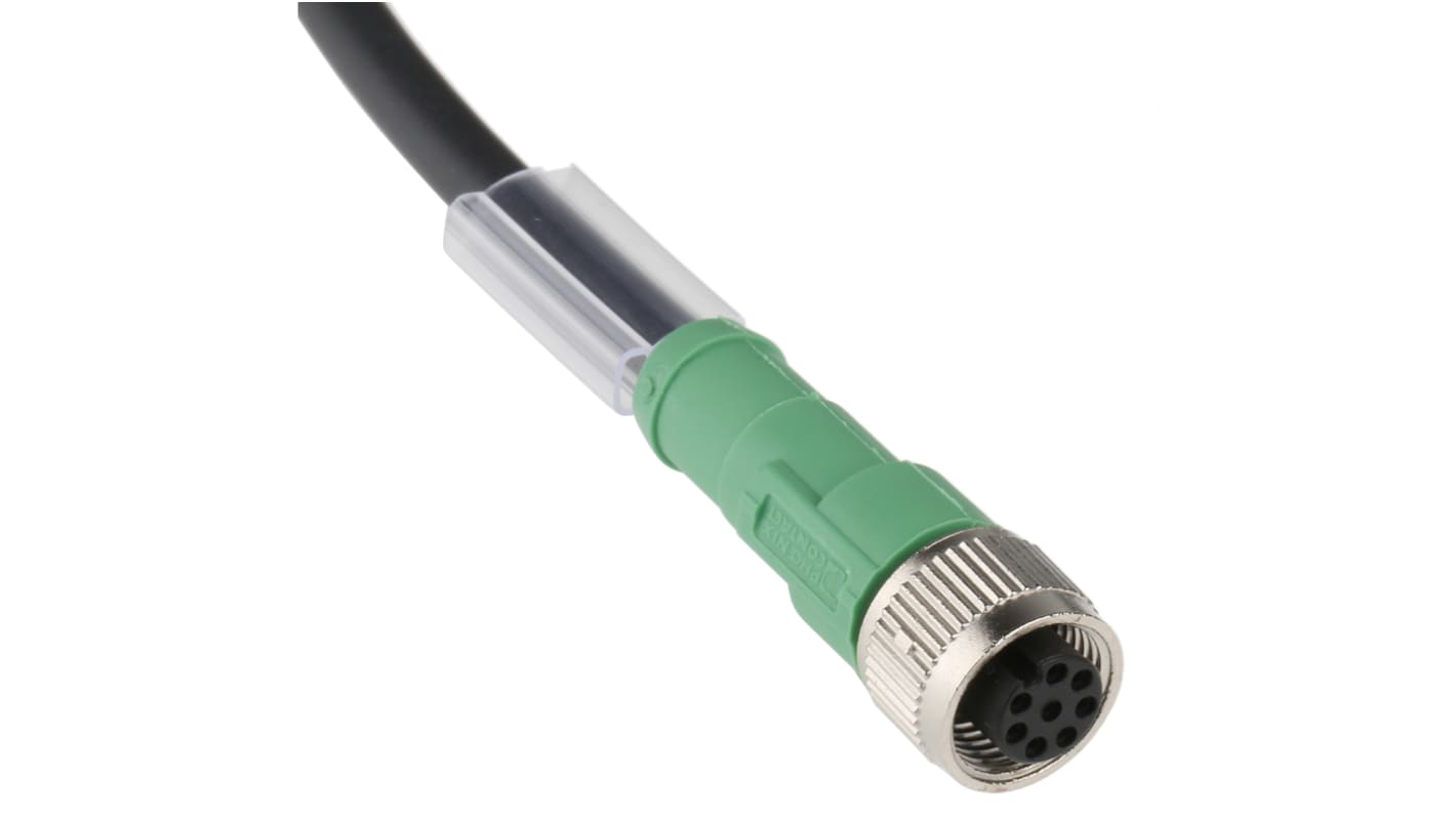 Cavo attuatore sensore M12 Femmina Phoenix Contact 1520372 - 10m, IP68, resistente all'abrasione, senza alogeni. Connettore ottone nichelato, adatto a spazi ristretti.