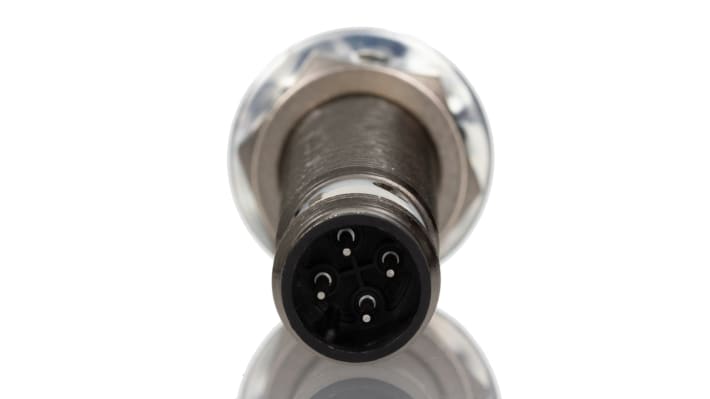 Sensore di prossimità cilindrico PNP Omron E2B-M12LS04-M1-B1, M12 x 1, rilevamento 4 mm, IP67, alimentazione 12-24 V c.c.