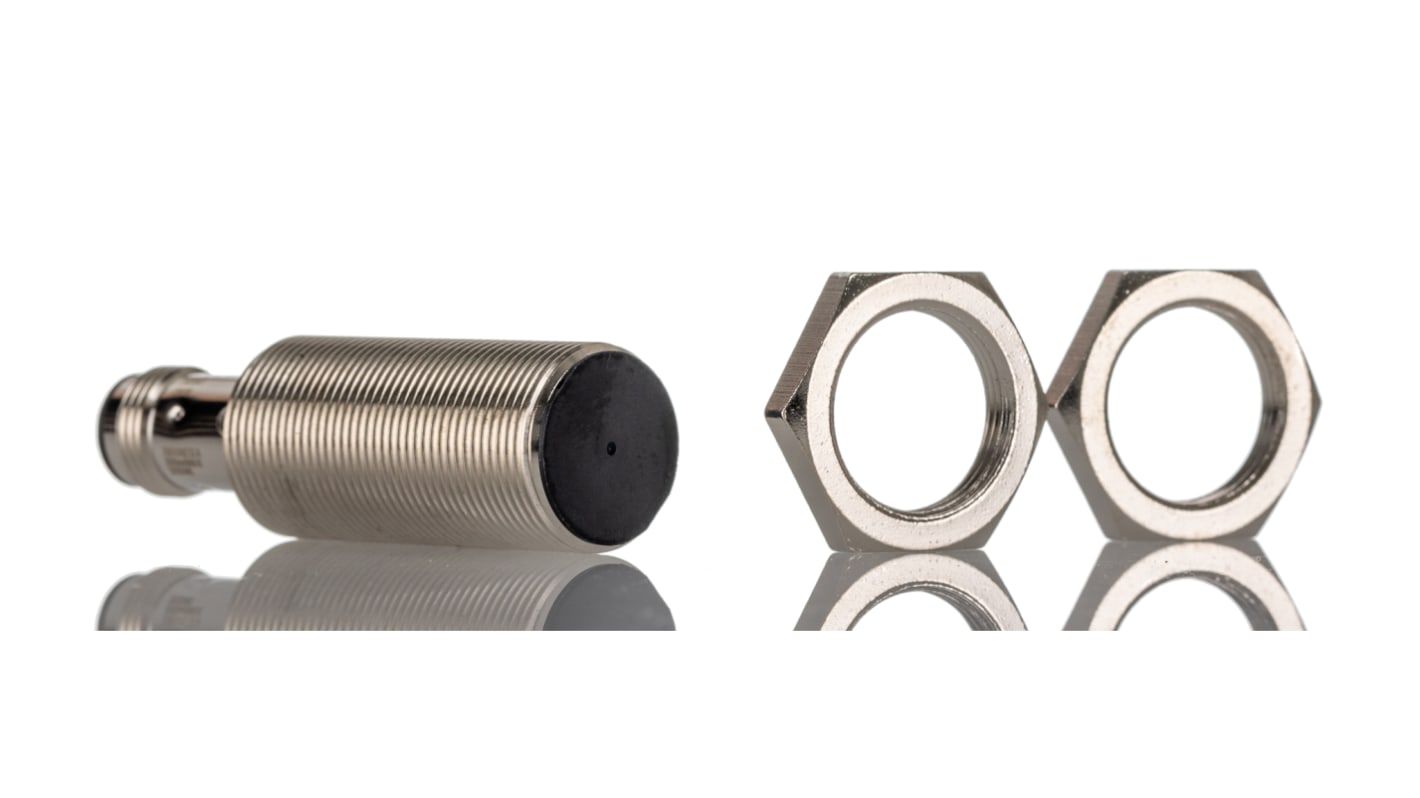 Sensore di prossimità cilindrico PNP Omron E2B-M18KS08-M1-B1, dimensione M18, rilevamento 8 mm, IP67, alimentazione 12-24 V c.c.