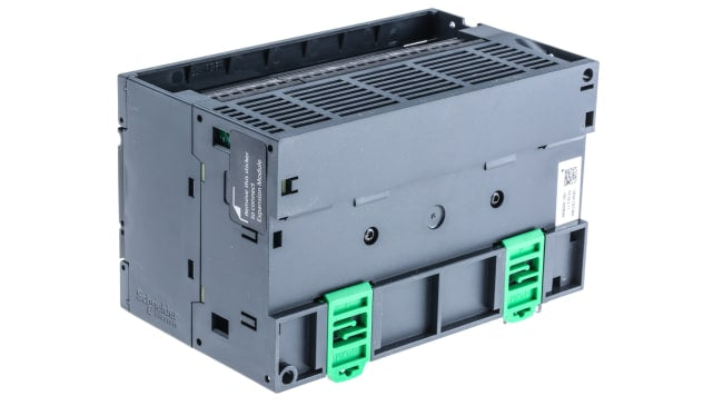 Schneider Electric TM241CEC24U, CPU PLC Modicon M241, 14 ingressi, 10 uscite, montaggio su guida DIN, dimensioni 150 x 95 x 90 mm.
