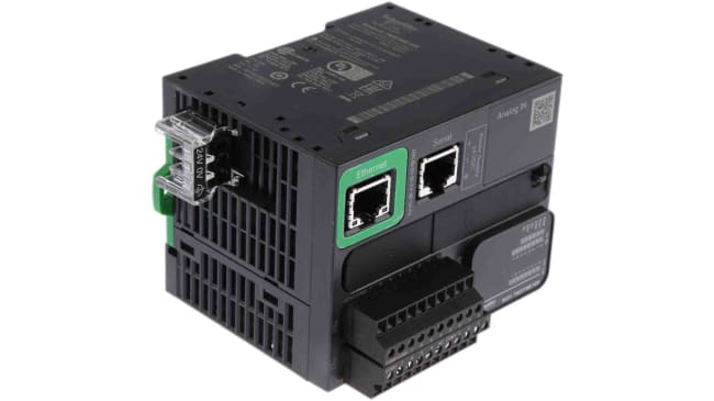 Schneider Electric TM221ME16R, CPU PLC Modicon M221, 16 I/O, montaggio a pannello, programmazione con SoMachineBasic.