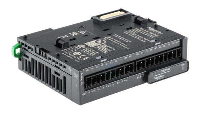 Modulo I/O Schneider Electric TM3TI4G, 4 ingressi analogici per Modicon, dimensioni 90 x 23,6 x 70 mm, espansione fino a 5 metri.