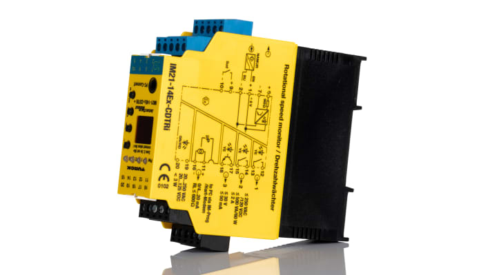 Turck IM21-14EX-CDTRI, barriera galvanica 1 canale, alimentazione 20-125 V cc, montaggio su guida DIN, grado di protezione IP20.