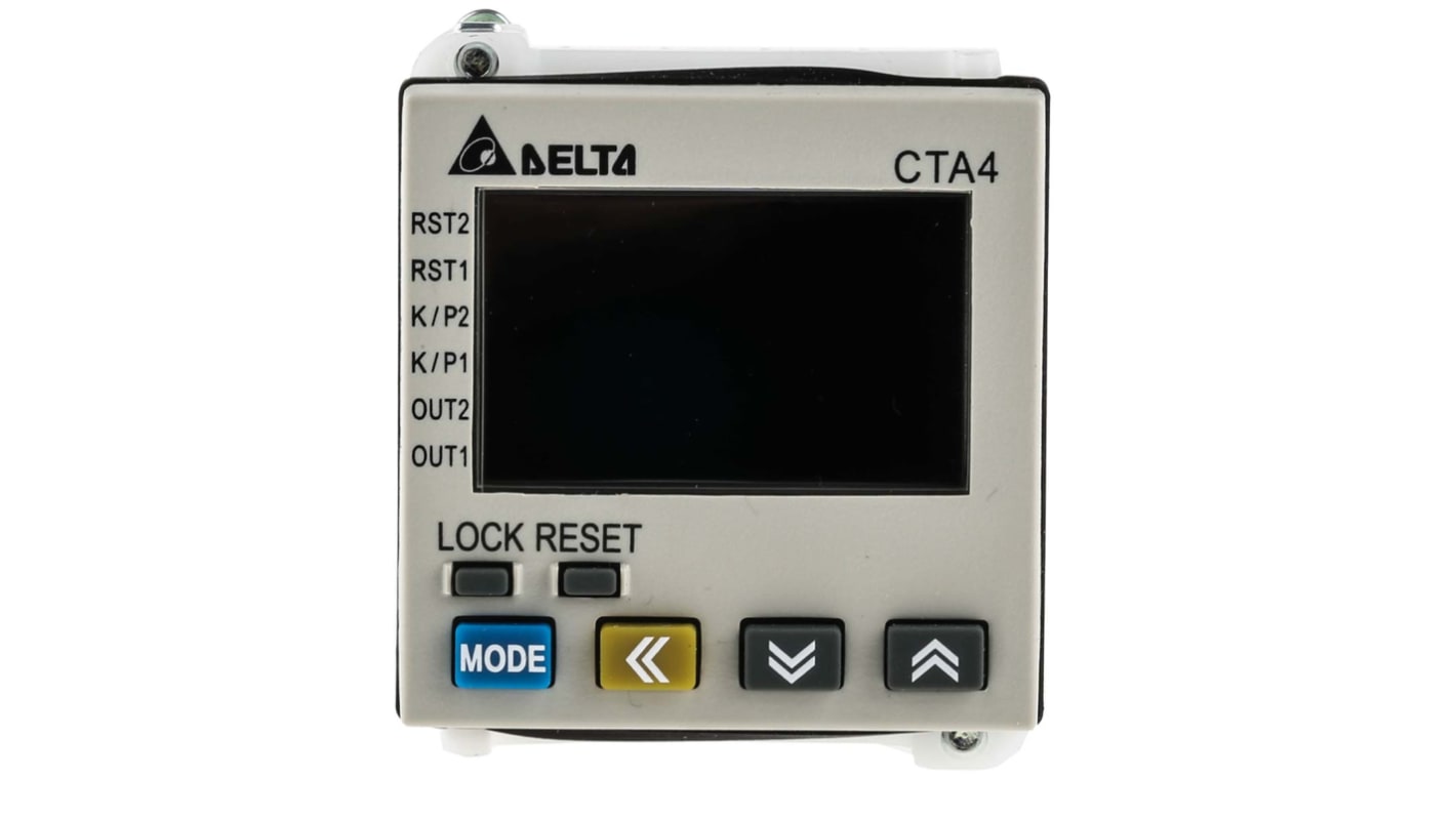 Contatore ore, minuti, secondi e impulsi Delta Electronics CTA4100A, montaggio a pannello, display LCD 6 cifre, IP65.