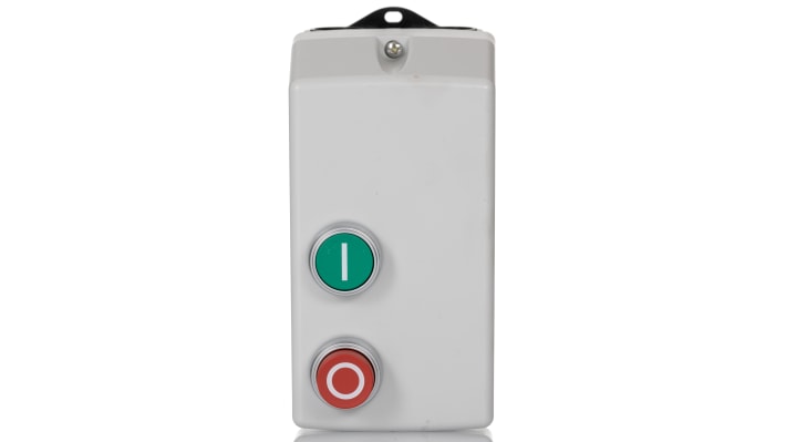 Avviatore automatico DOL Lovato DOLC0.75400 per motori trifase, potenza 0,75 kW, dimensioni 175 x 88 x 109 mm, grado di protezione IP65.