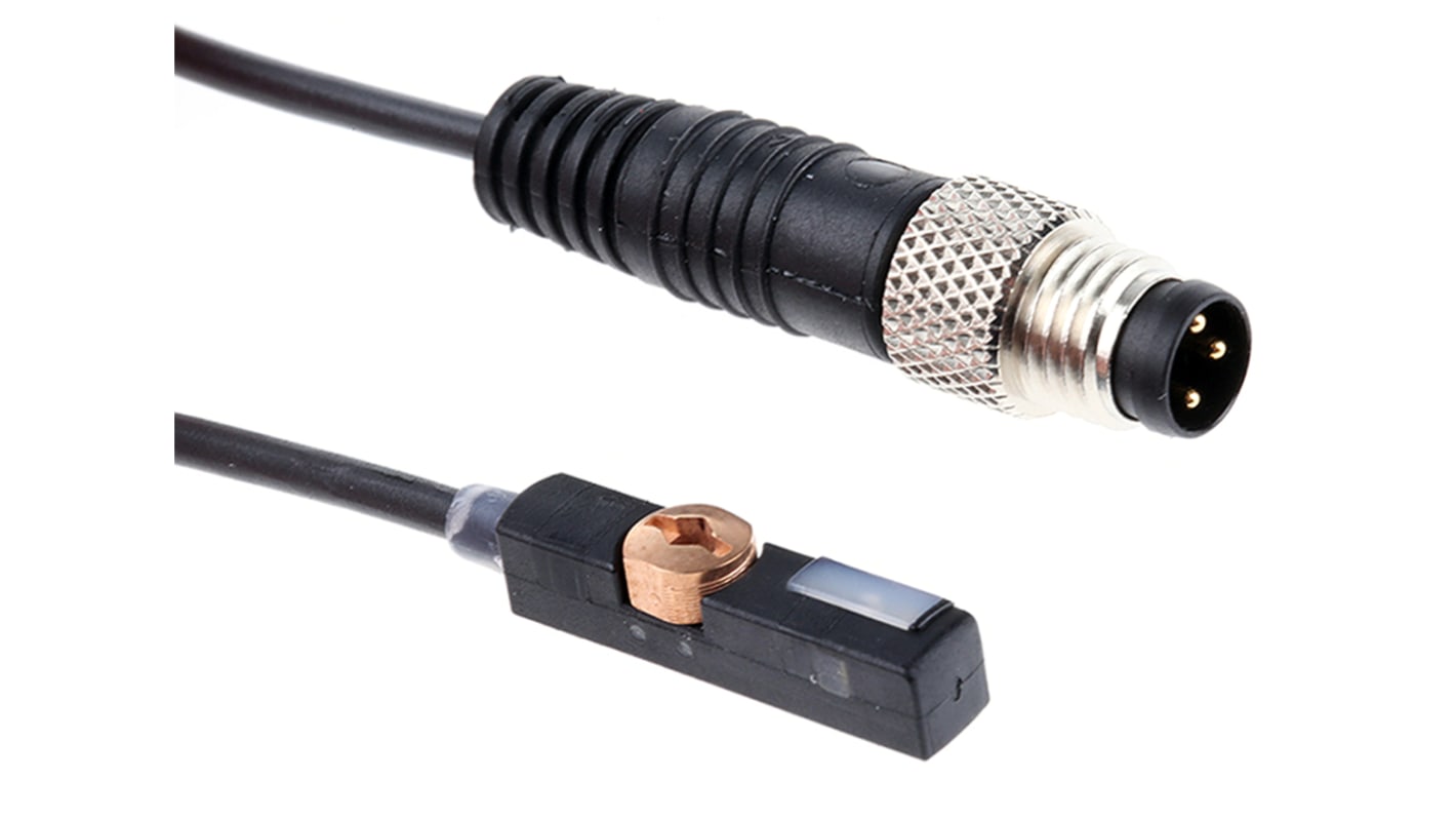 Sensore di posizione BALLUFF BMF 235K-PS-C-2A-SA2-S49-00, per cilindri pneumatici, dimensioni 23.5x5x6.1 mm, alimentazione 10-30 V cc.
