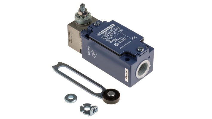 Interruttore di fine corsa a leva a rullo Telemecanique Sensors XCKJ10541H7, configurazione NO/NC, protezione IP66, dimensioni 84mm x 42.5mm x 36mm.